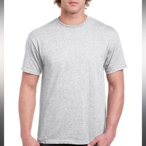 Gildan Heathered Gray Heavy Cotton/ Polyester Teeshirt- Large UNISEX Chest 42-44